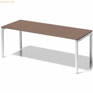 Bisley Schreibtisch Cito BxTxH 200x80x65-85cm nußbaum Gestell verkehrs