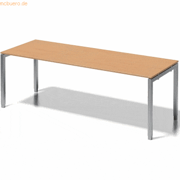 Bisley Schreibtisch Cito BxTxH 220x80x65-85cm buche Gestell silber