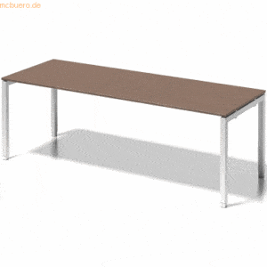 Bisley Schreibtisch Cito BxTxH 220x80x65-85cm nußbaum Gestell verkehrs