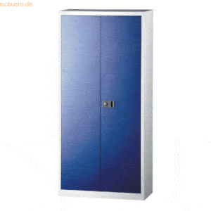 Bisley Flügeltürenschrank Universal Stahl 5 Ordnerhöhen 4 Fachböden l.