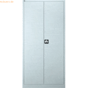 Bisley Flügeltürenschrank 1 Tür 4 Böden HxBxT 195x95x42cm lichtgrau