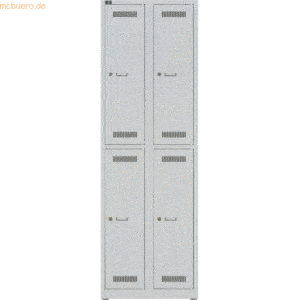 Bisley LIGHT Garderobenschrank Light 2 Abteile a 2 Fächer HxBxT 1850x6