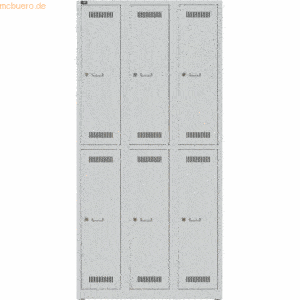 Bisley LIGHT Garderobenschrank Light 3 Abteile a 2 Fächer HxBxT 1850x9