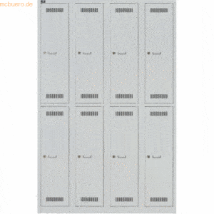 Bisley LIGHT Garderobenschrank Light 4 Abteile a 2 Fächer HxBxT 1850x1