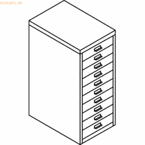 Bisley Schubladenschrank Basis A4 10 Schübe kardinalr.