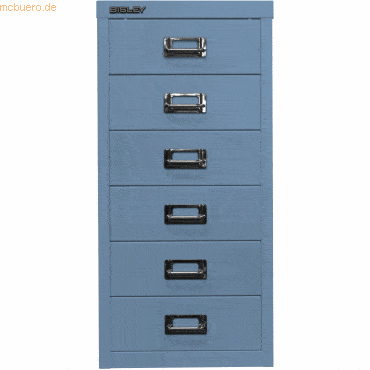 Bisley Schubladenschrank MultiDrawer 29er Serie A4 6 Schübe blau