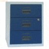 Bisley home Schubladenschrank 3 Schübe 1-bahnig lichtgrau/oxfordblau
