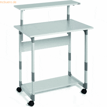 Durable PC Arbeitsstation System Computer Trolley 80VH grau