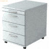 mcbuero.de Rollcontainer 58cm 3 Schübe Bogengriff Grau