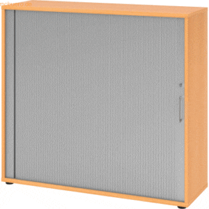 mcbuero.de Rollladenschrank 3OH BxTxH 120x40x110cm Griff BS Buche/Silb