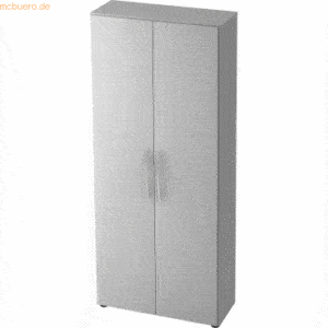 mcbuero.de Schrank Basic 5 OH BxTxH 80x33x188cm Griff BM Grau/Grau