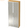 mcbuero.de Glastürenschrank Basic 5 OH BxTxH 80x33x188cm Griff BM Buch