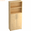 mcbuero.de Regal 5 OH BxTxH 80x33x188cm Türen unten Griff BM Ahorn/Aho