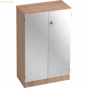 mcbuero.de Schrank Solid 3OH BxTxH 80x42x127cm Griff SG Nussbaum/Silbe