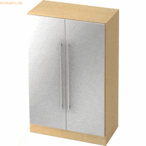 mcbuero.de Schrank Solid 3OH BxTxH 80x42x127cm Griff RE Ahorn/Silber