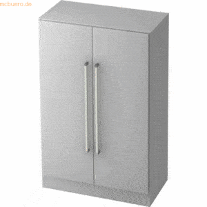 mcbuero.de Schrank Solid 3OH BxTxH 80x42x127cm Griff CE Grau/Grau