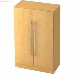 mcbuero.de Schrank Solid 3OH BxTxH 80x42x127cm Griff RE Buche/Buche