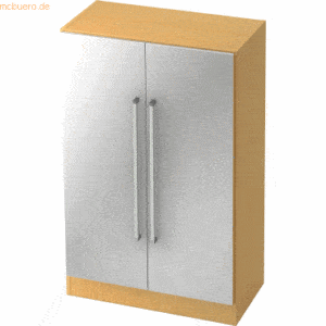 mcbuero.de Schrank Solid 3OH BxTxH 80x42x127cm Griff CE Buche/Silber