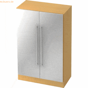 mcbuero.de Schrank Solid 3OH BxTxH 80x42x127cm Griff RE Buche/Silber