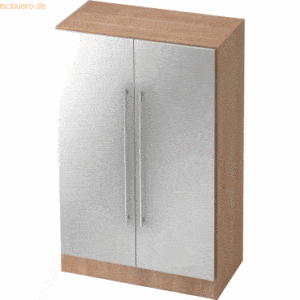 mcbuero.de Schrank Solid 3OH BxTxH 80x42x127cm Griff RE Nussbaum/Silbe