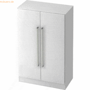 mcbuero.de Schrank Solid 3OH BxTxH 80x42x127cm Griff CE Weiß/Weiß