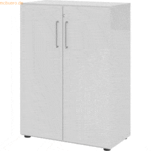 mcbuero.de Schrank Serie 9 3OH BxTxH 80x42x110cm Griff BS Grau