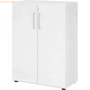 mcbuero.de Schrank Serie 9 3OH BxTxH 80x42x110cm Griff BS Weiß