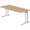 mcbuero.de Schreibtisch 180x80cm Eiche/Silber