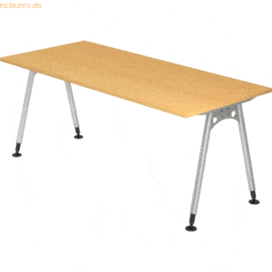 mcbuero.de Schreibtisch A-Fuß 180x80cm Buche