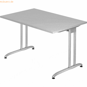 mcbuero.de Schreibtisch 1200x800mm Grau