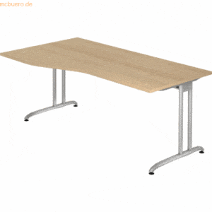 mcbuero.de Schreibtisch 180x100/80cm Eiche