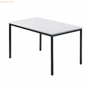 mcbuero.de Besprechungstisch 1200x800mm Grau Fuß Vierkantrohr schwarz