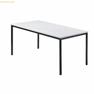 mcbuero.de Besprechungstisch 1600x800mm Grau Fuß Vierkantrohr schwarz