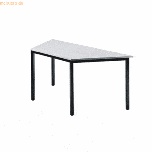 mcbuero.de Besprechungstisch 1600x690mm Grau Fuß Vierkantrohr schwarz