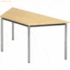 mcbuero.de Trapeztisch Rundfuß 160x69cm Ahorn/Chrom
