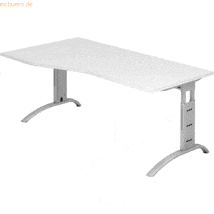 mcbuero.de Schreibtisch 180x100/80cm höhenverstellbar bis 85cm Weiß