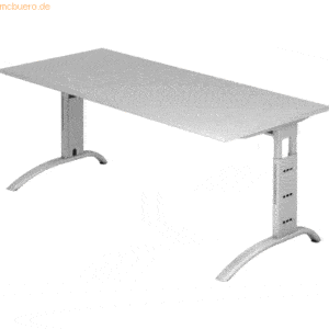 mcbuero.de Schreibtisch 180x80cm höhenverstellbar bis 85cm Grau