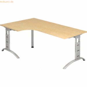 mcbuero.de Schreibtisch 200x120cm höhenverstellbar bis 85cm 90 Grad Ah