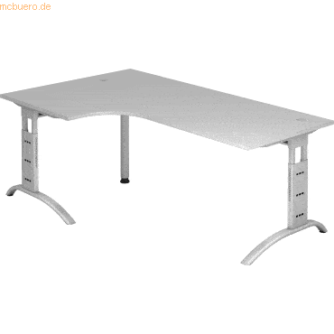 mcbuero.de Schreibtisch 200x120cm höhenverstellbar bis 85cm 90 Grad Gr