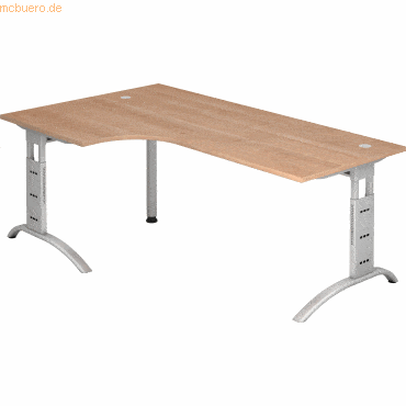 mcbuero.de Schreibtisch 200x120cm höhenverstellbar bis 85cm 90 Grad Nu