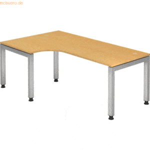 mcbuero.de Schreibtisch 200x120cm 90 Grad Buche