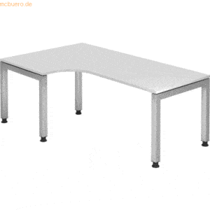 mcbuero.de Schreibtisch 200x120cm 90 Grad Weiß