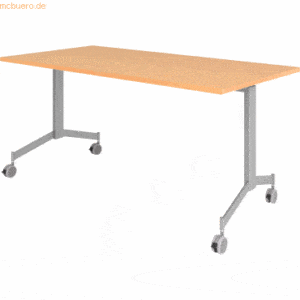 mcbuero.de Klapptisch fahrbar 160x80cm Buche