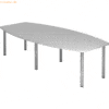 mcbuero.de Konferenztisch T-Serie 280x130/85cm 6 Chromfüße grau
