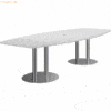 mcbuero.de Konferenztisch mit Säulenfüßen 280x130/78cm grau