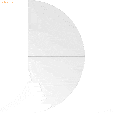 mcbuero.de Anbautisch 160x80cm 2xViertelkreis/Fuß Weiß/Weiß