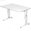 mcbuero.de Schreibtisch C-Fuß 120x80cm Weiß/Weiß
