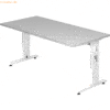 mcbuero.de Schreibtisch C-Fuß 160x80cm Grau/Weiß