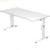 mcbuero.de Schreibtisch C-Fuß 160x80cm Weiß/Weiß