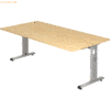 mcbuero.de Schreibtisch C-Fuß 200x100cm Ahorn/Silber